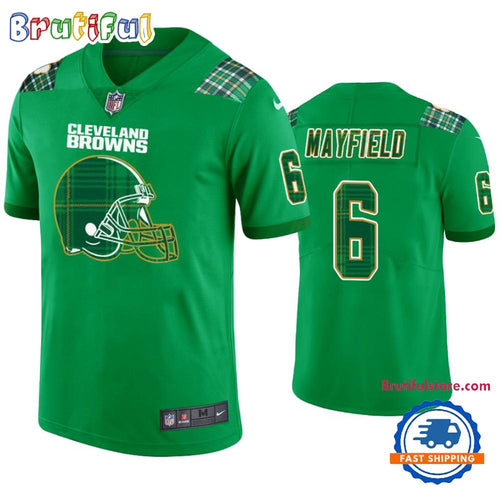 Baker Mayfield Cleveland Browns #6 Jersey St. Patricks Day Kelly Green Lucky Football Jersey