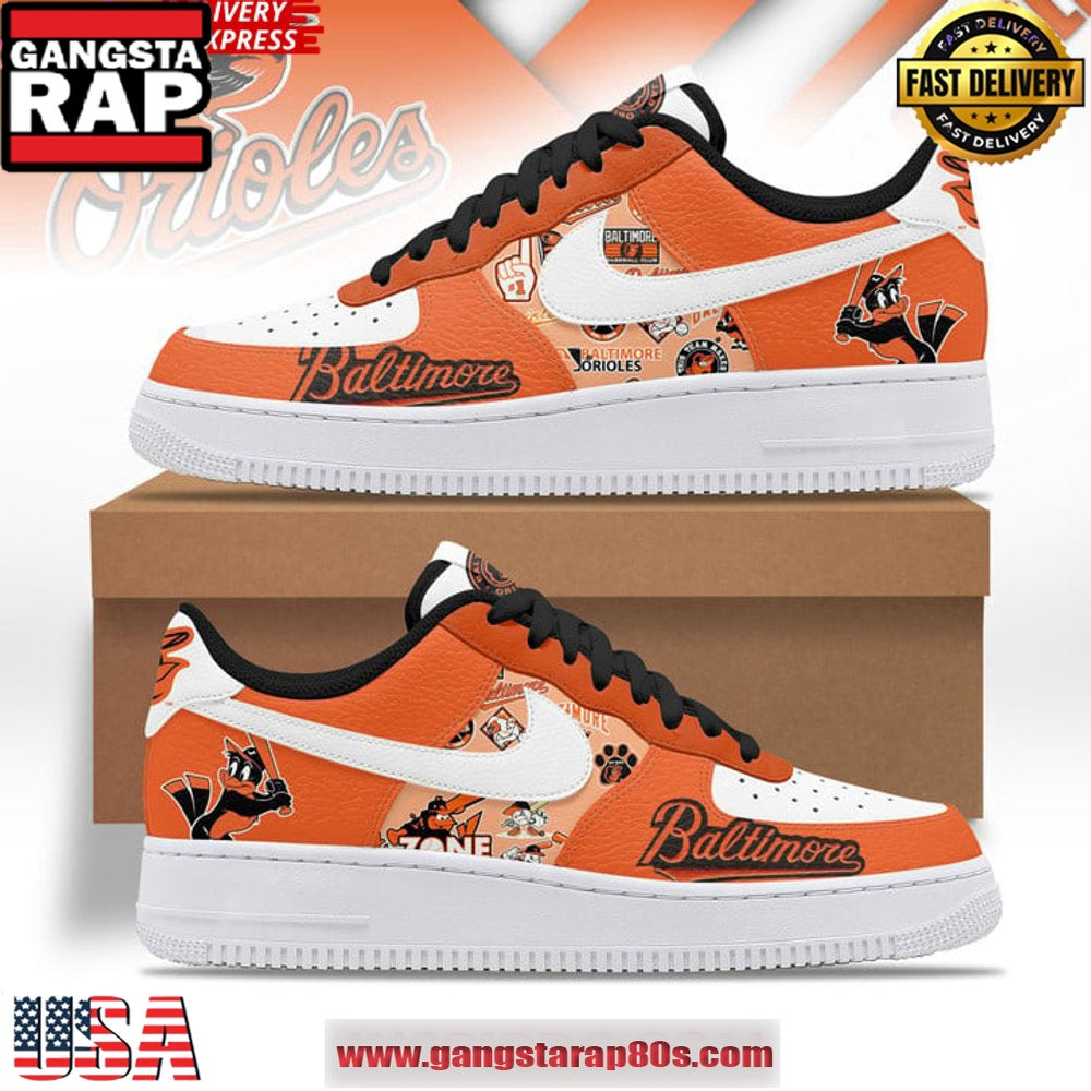 Baltimore Orioles Baseball Special Edition Air Force 1 Running Sneakers Shoes
