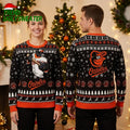 Baltimore Orioles Bat Wielding Bird Mascot Ugly Christmas Sweater