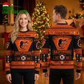 Baltimore Orioles Bird Mascot Custom Name Ugly Christmas Sweater