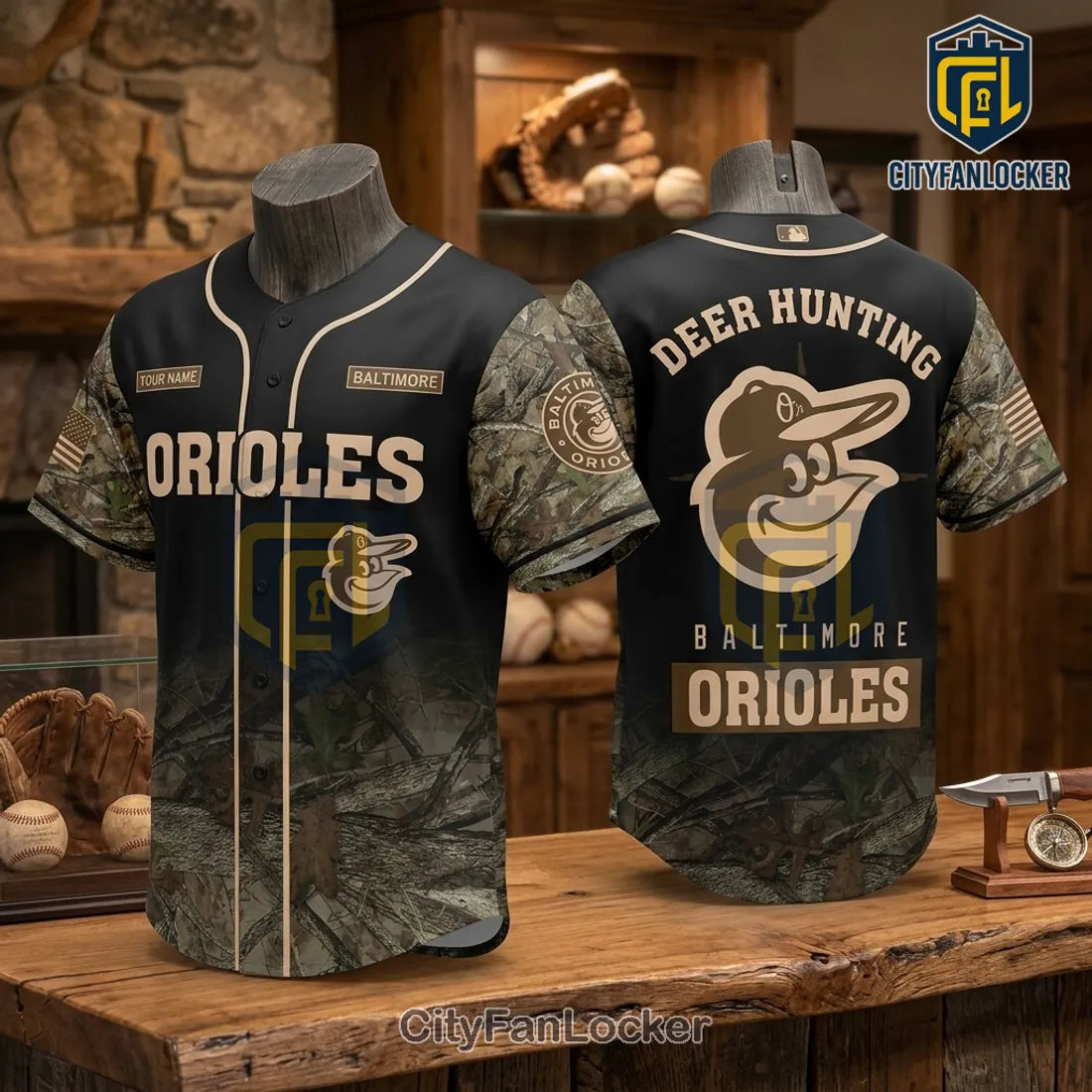 Baltimore Orioles Camouflage Deer Hunting Baseball Jersey