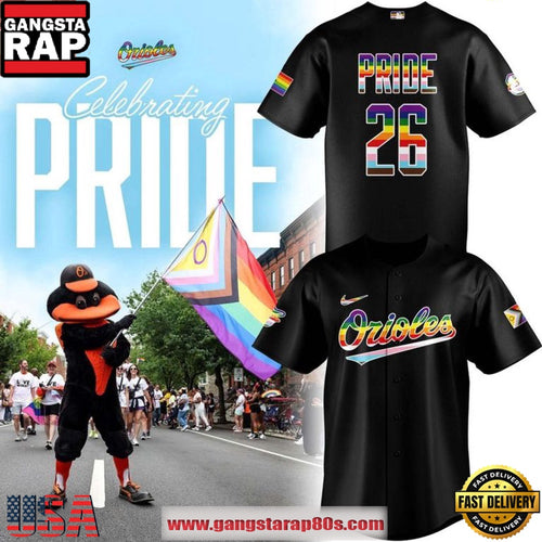 Baltimore Orioles Celebration Pride Night 2026 Game Day Custom Baseball Jersey