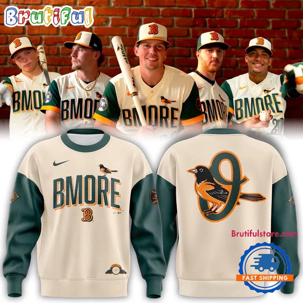 Baltimore Orioles Cream 2026 City Connect Authentic Collection Therma-FIT Hoodie T-Shirt