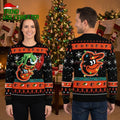 Baltimore Orioles Grinch Stealing Christmas Lights Ugly Christmas Sweater