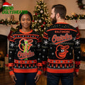 Baltimore Orioles Grinch Wearing Santa Hat Ugly Christmas Sweater