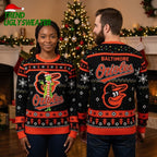 Baltimore Orioles Grinch Wearing Santa Hat Ugly Christmas Sweater