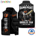 Baltimore Orioles Sporty Mascot Design Sleeveless Puffer Jacket