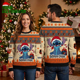 Baltimore Orioles Stitch Santa Hat Ugly Christmas Sweater