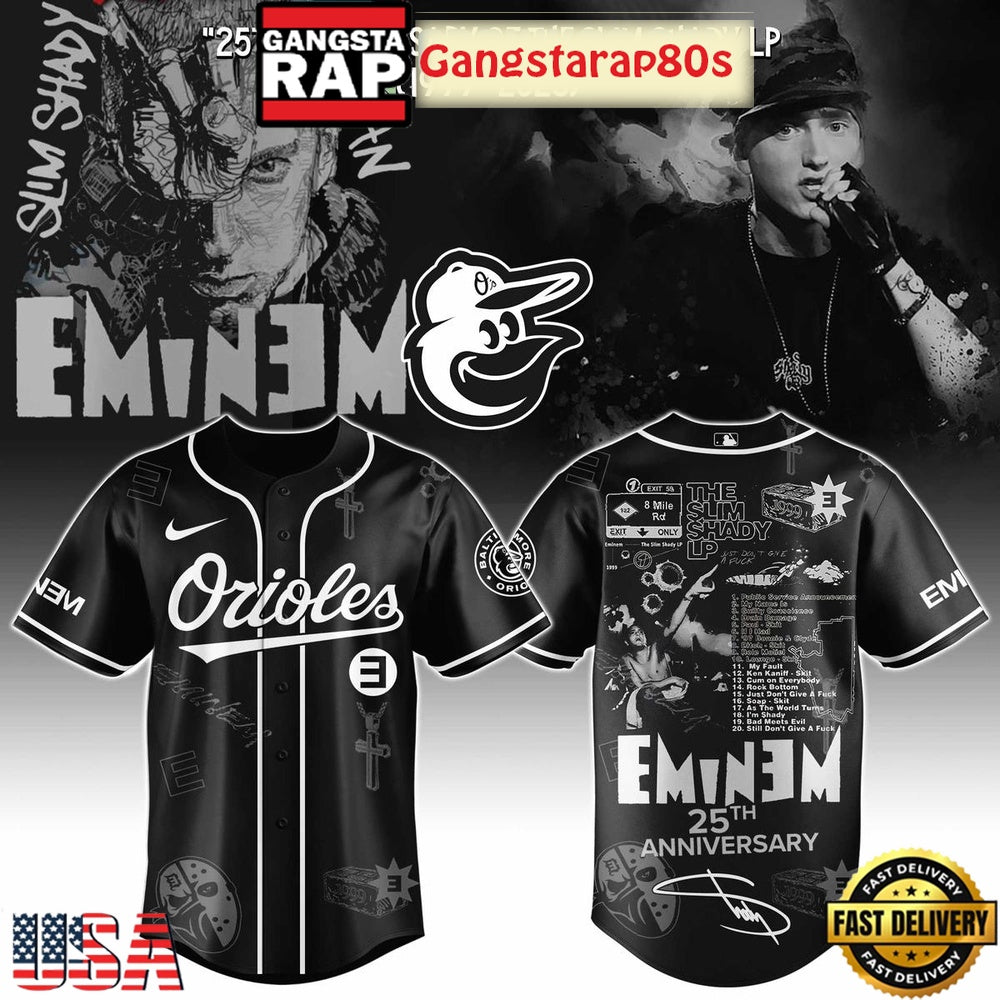 Baltimore Orioles x Eminem 25th Anniversary Of The Slim Shady LP 2025 Baseball Jersey