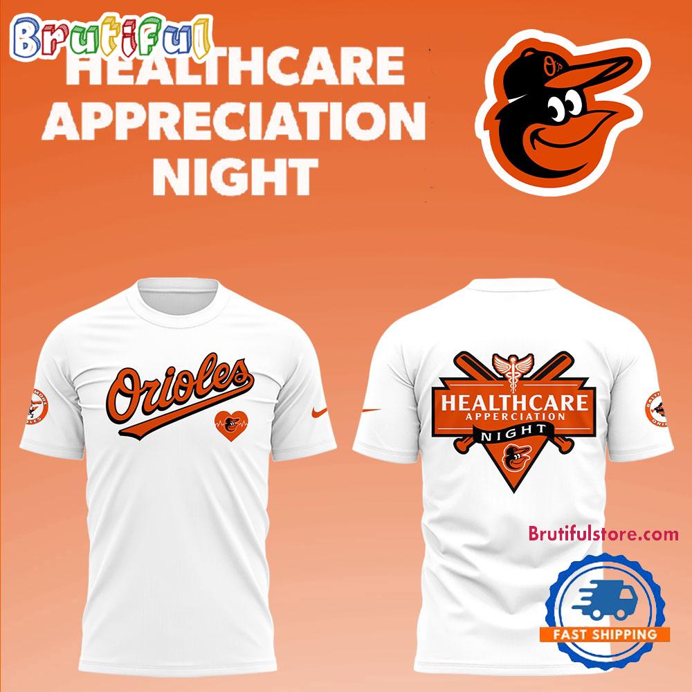 Baltimore Orioles x Healthcare Appreciation Night White Hoodie T-Shirt
