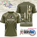 Baltimore Ravens 2025 NFL Salute to Service Camo All Over Print Shirt