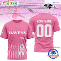 Baltimore Ravens 2026 NFL Breast Cancer Awareness Custom 3D Shirt