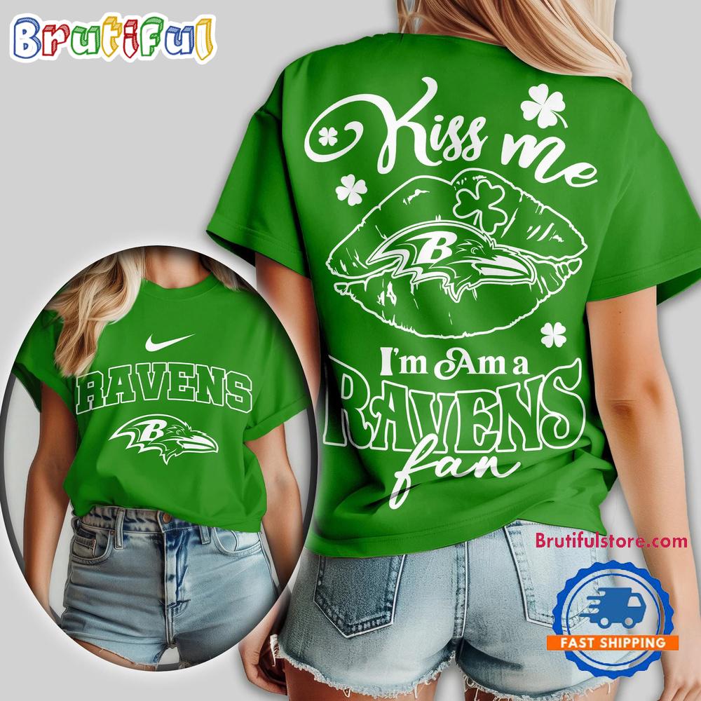 Baltimore Ravens 2026 NFL Kiss Me St. Patricks Day All Over Print Shirt