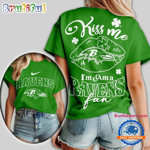 Baltimore Ravens 2026 NFL Kiss Me St. Patricks Day All Over Print Shirt