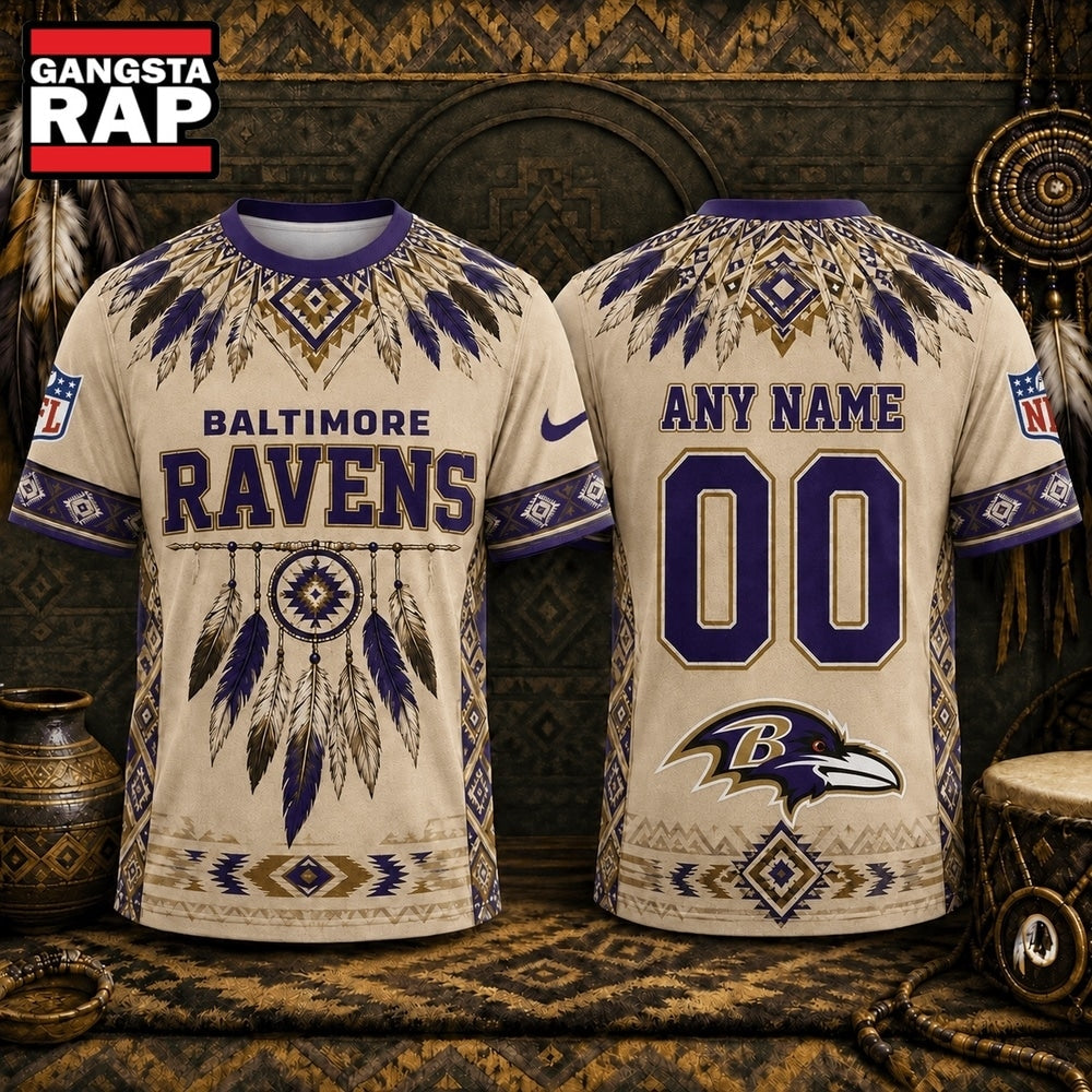 Baltimore Ravens 2026 NFL Native American Heritage 3D Shirt, Football New Design Shirt