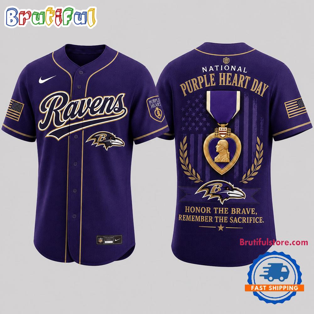 Baltimore Ravens 2026 NFL Purple Heart Day Baseball Jersey Shirt