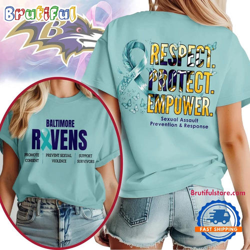 Baltimore Ravens 2026 NFL SA Prevention Month Unisex 3D T Shirt
