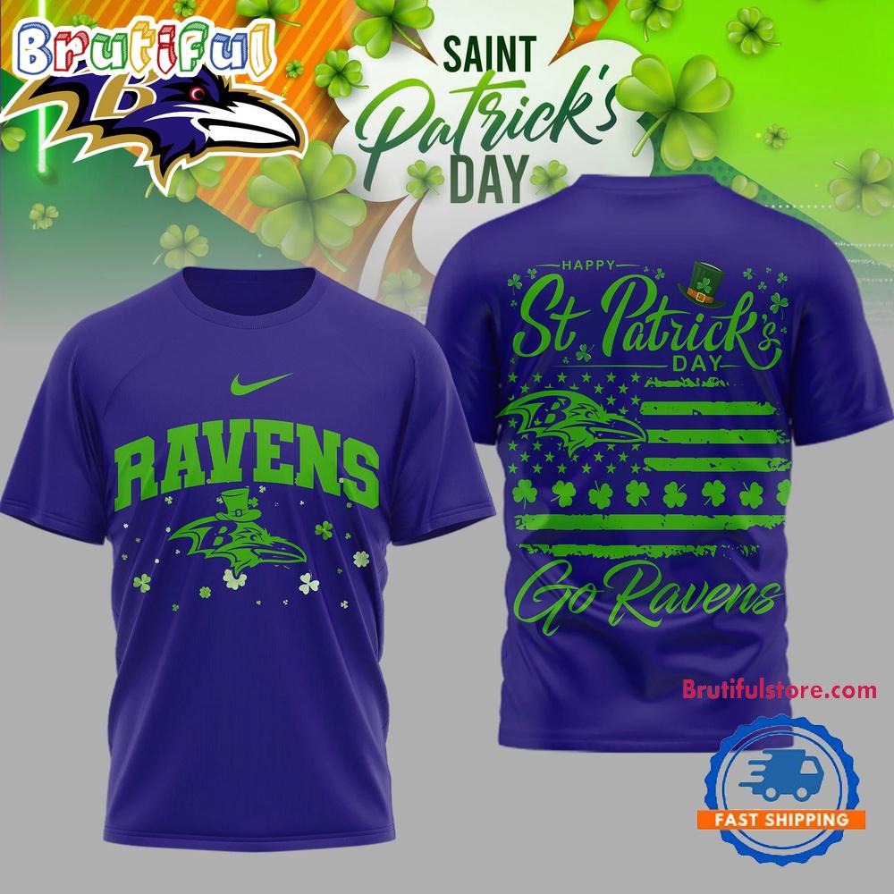 Baltimore Ravens 2026 NFL St. Patricks Day Special New 3D Shirt