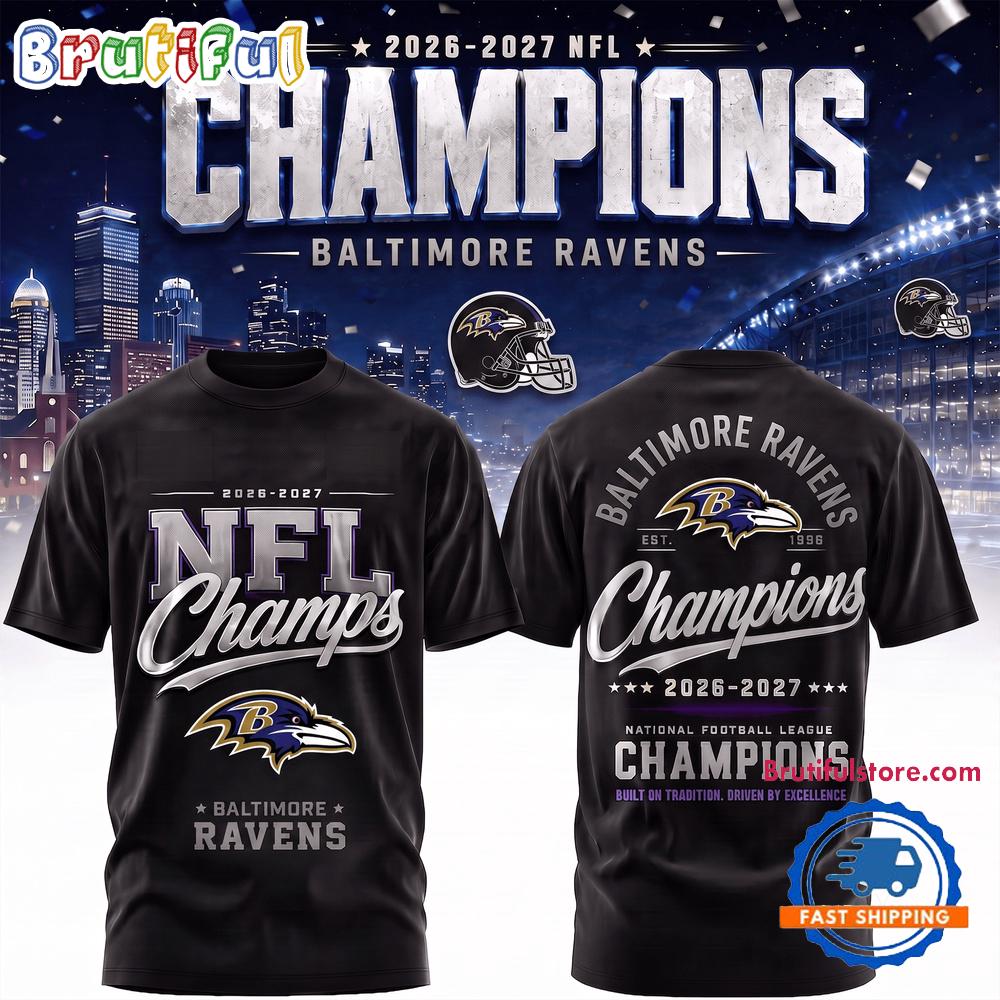 Baltimore Ravens 2026-2027 NFL Team Champions 3D Shirt