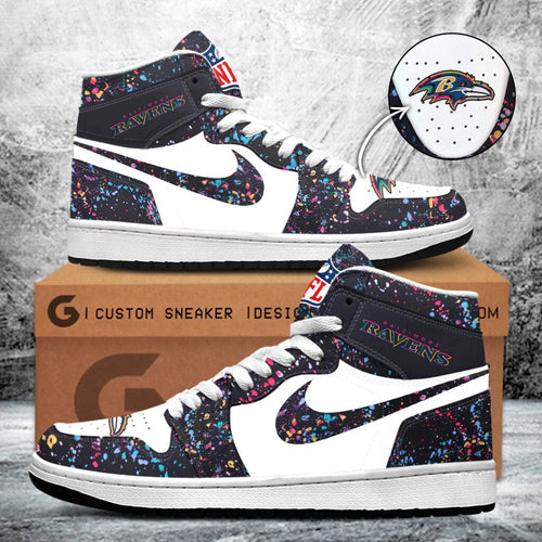 Baltimore Ravens Crucial Catch Air Jordan 1 Sneakers Shoes
