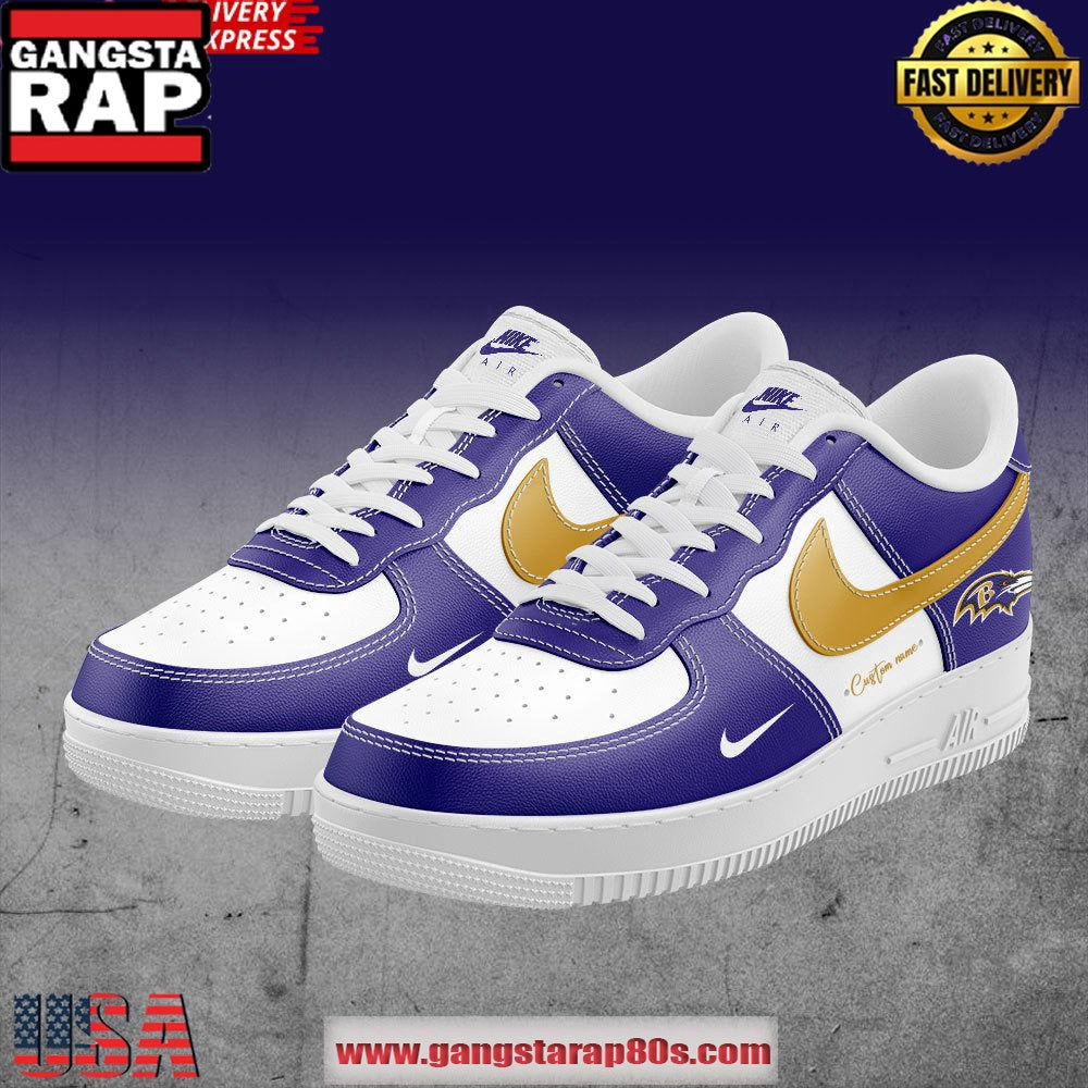 Baltimore Ravens Custom Air Force 1 Running Sneakers Shoes