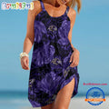 Baltimore Ravens Flower Pattern Women’s Summer Beach Sling Dress