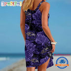 Baltimore Ravens Flower Pattern Women’s Summer Beach Sling Dress