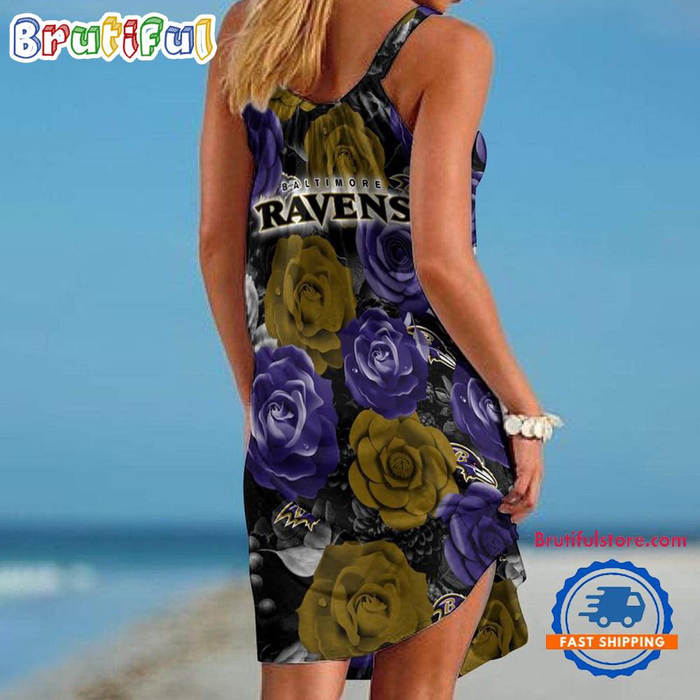 Baltimore Ravens Flower Women’s Summer Beach Sling Dress