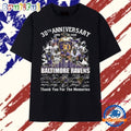 Baltimore Ravens Football 30th Anniversary Signatures Thank You For The Memories T Shirt