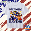 Baltimore Ravens Football Autumn Fall Leaves Graphic T Shirt