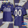 Baltimore Ravens Football Greatest Of All Time Team Legends Baltimore City Skyline Jersey Shirt