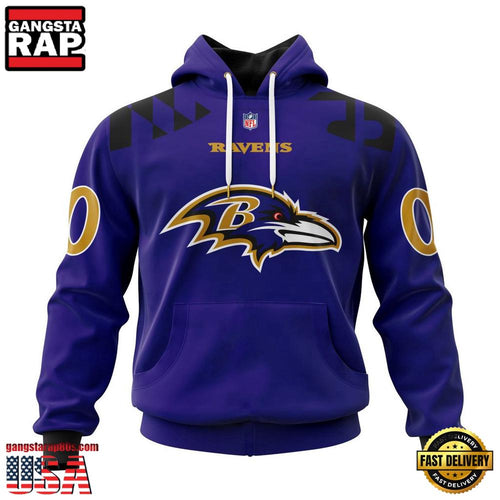 NFL Baltimore Ravens Football Team New Color Design All Over Print Hoodie