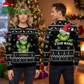 Baltimore Ravens Grinch Football Custom Name Ugly Christmas Sweater