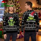 Baltimore Ravens Grinch Football Custom Name Ugly Christmas Sweater