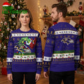 Baltimore Ravens Grinch Hand With Christmas Lights Ugly Christmas Sweater