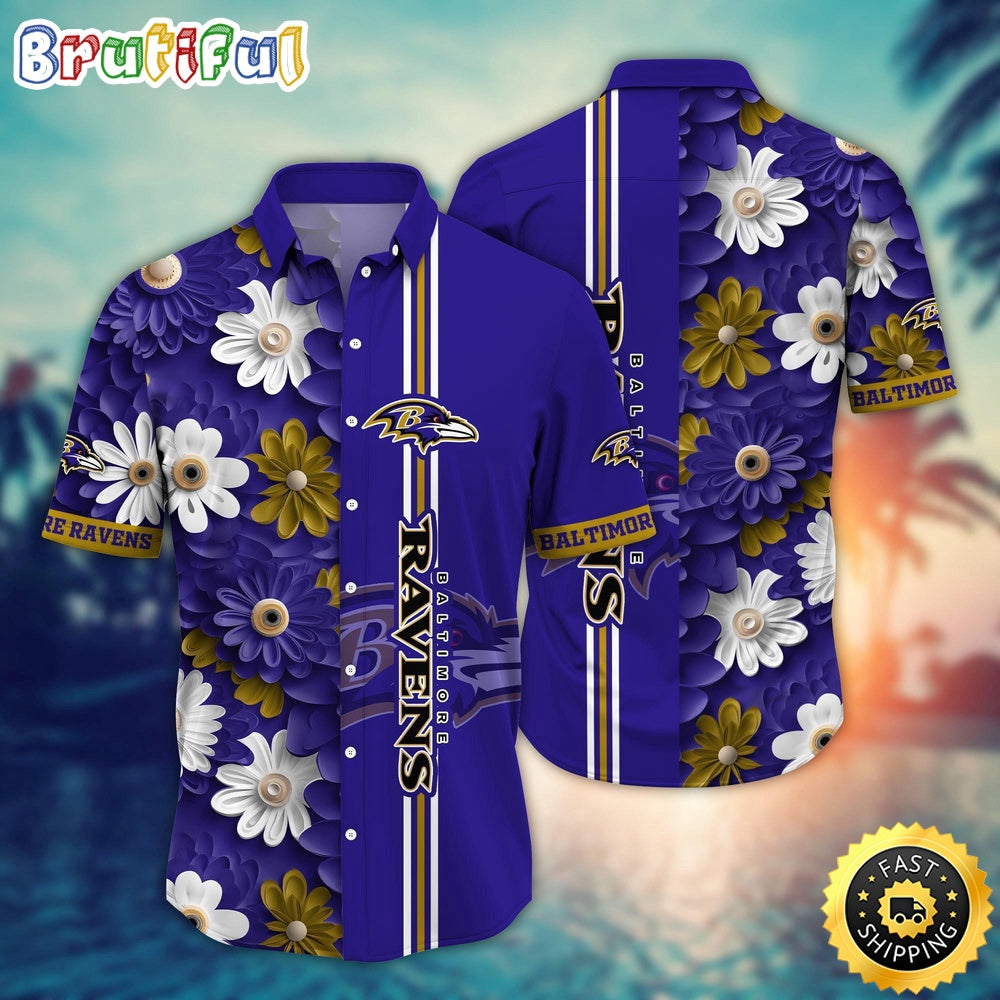 Baltimore Ravens Hawaii Shirt Flower Sporty And Stylish