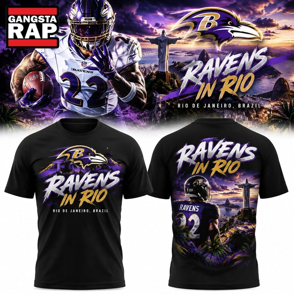 Baltimore Ravens In Rio De Janeiro Game PurpleRoadTrip 2026 T Shirt