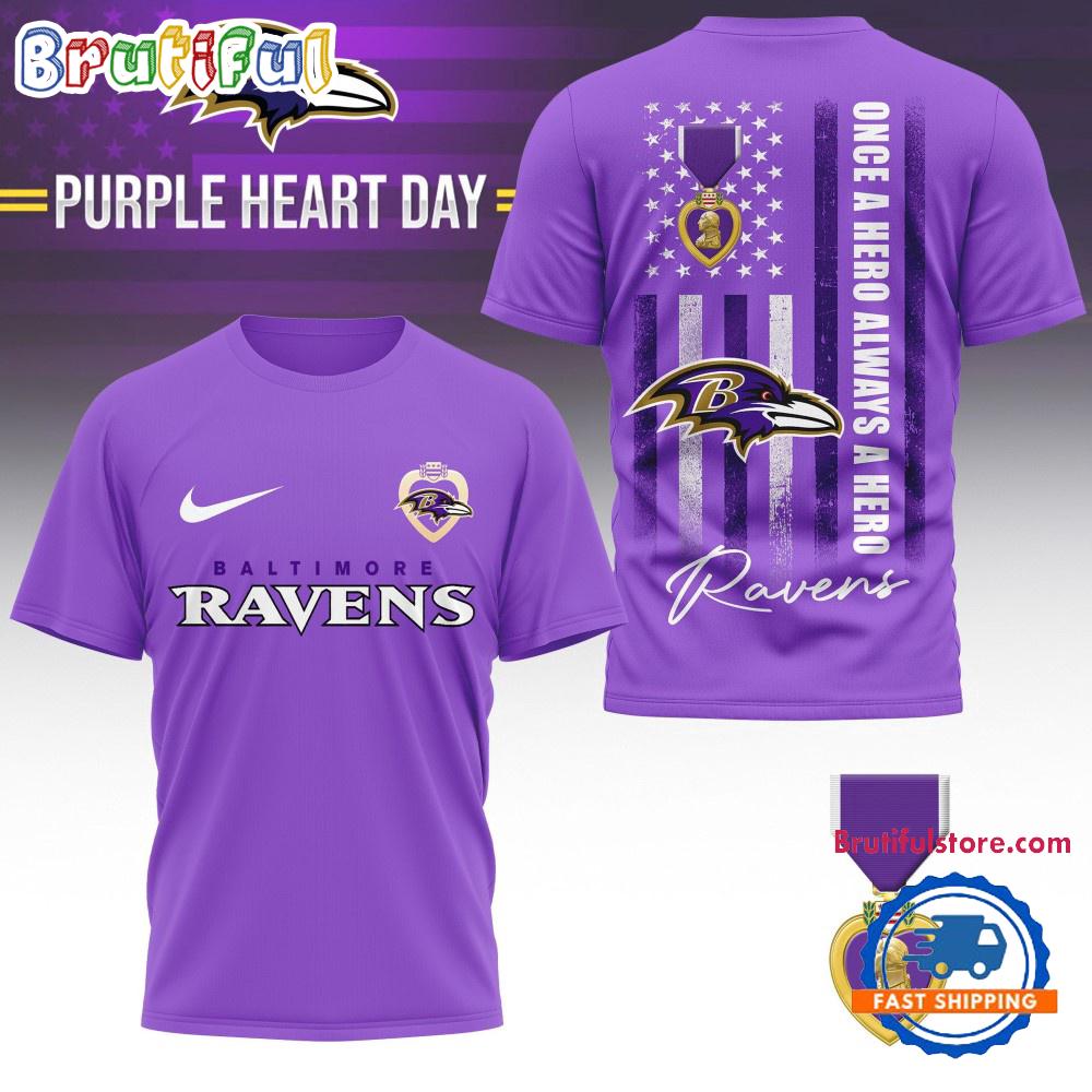 Baltimore Ravens National Purple Heart Day Limited Edition 3D Shirt