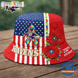 Baltimore Ravens NFL Autism America 250th Anniversary Bucket Hat