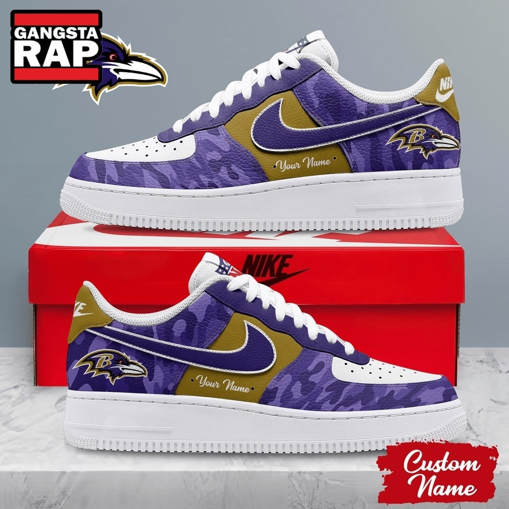 Baltimore Ravens NFL End Zone Energy Air Force 1 Sneaker Shoes