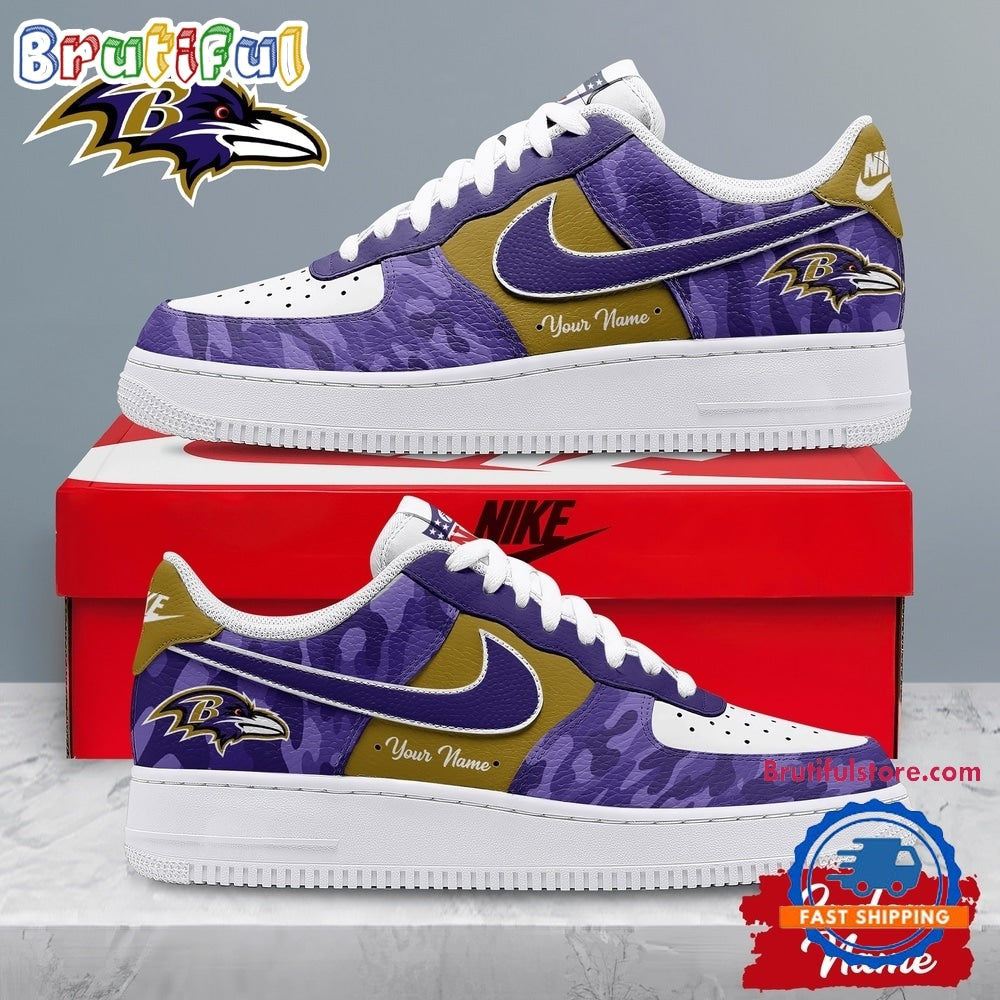 Baltimore Ravens NFL End Zone Energy Custom Air Force 1 Shoes Sneaker