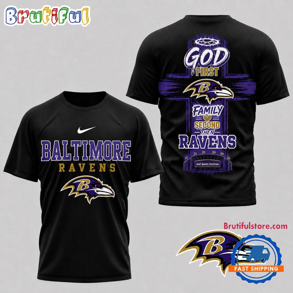 Baltimore Ravens NFL Faith Family Team Pride 3D T Shirt