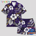 Baltimore Ravens NFL Floral Summer Hawaiian Set