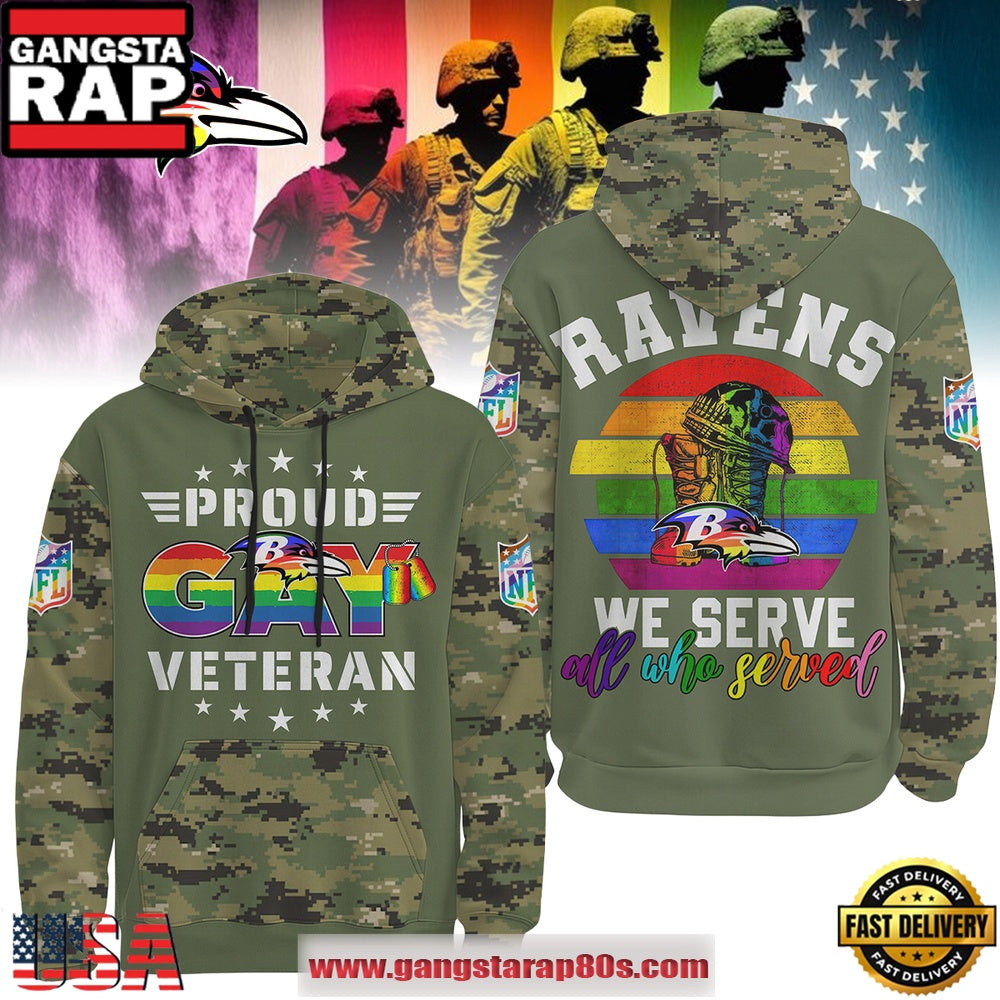 Baltimore Ravens NFL Gay Veteran 2025 Unisex 3D Hoodie