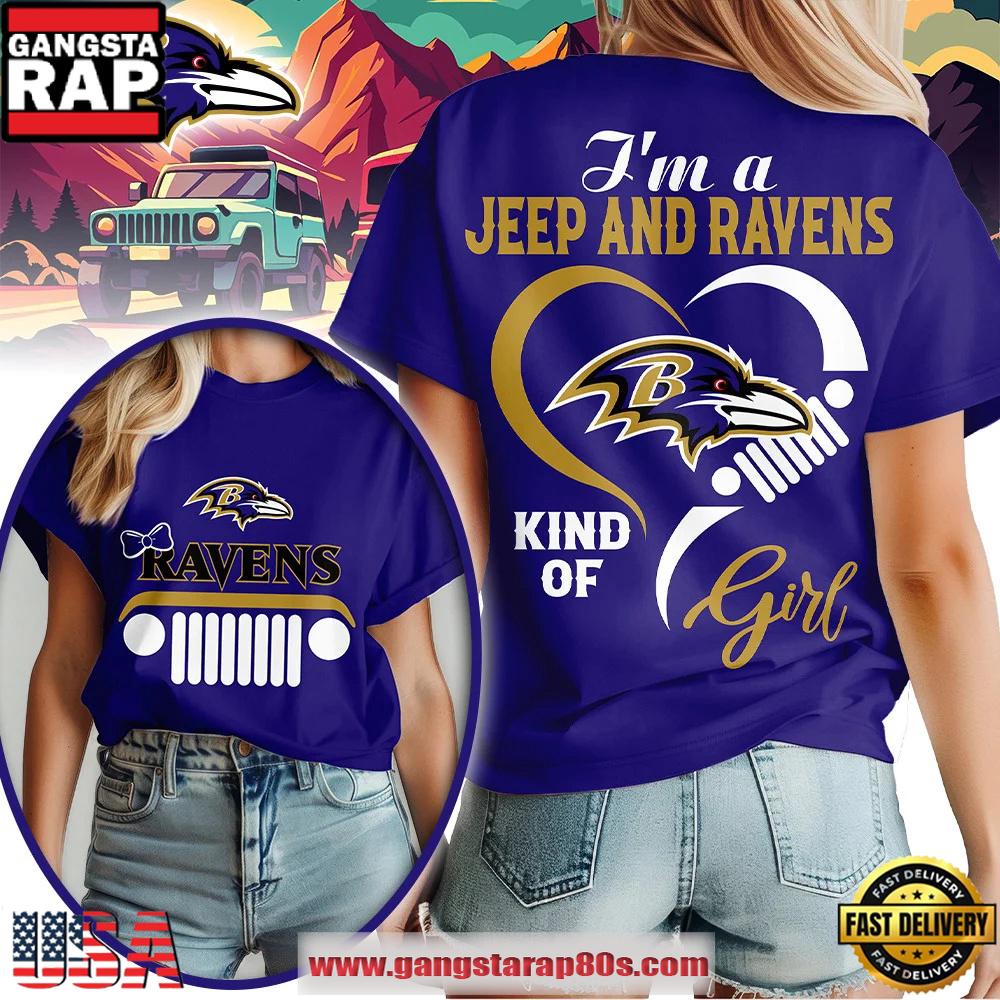 Baltimore Ravens NFL Jeep Girl Women’s 3D T Shirt