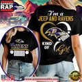 Baltimore Ravens NFL Jeep Girl Women’s Black Shirt