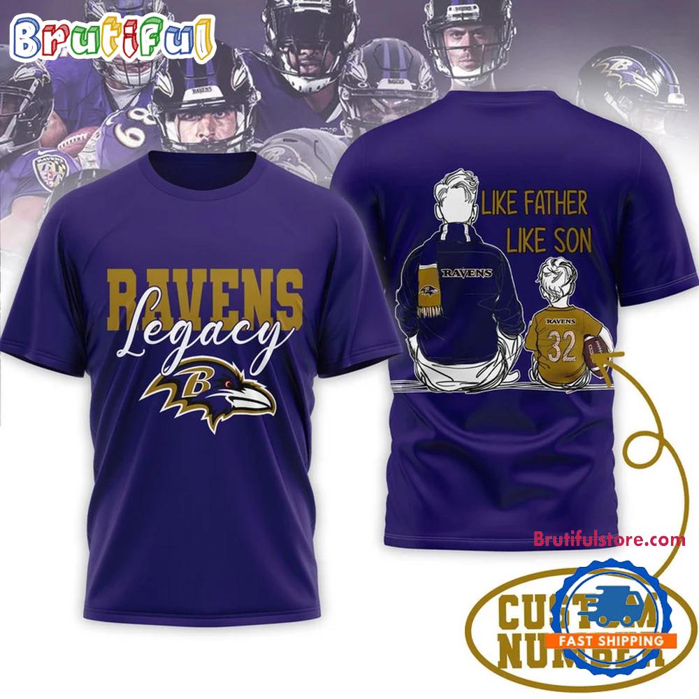 Baltimore Ravens NFL Legacy Father Day Limited Edition 3D Shirt