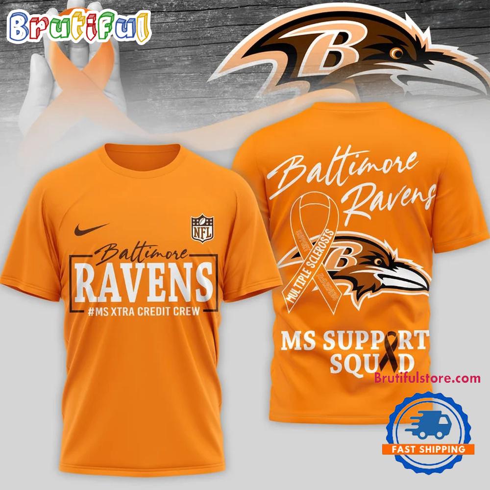 Baltimore Ravens NFL Multiple Scleross Support 3D T Shirt