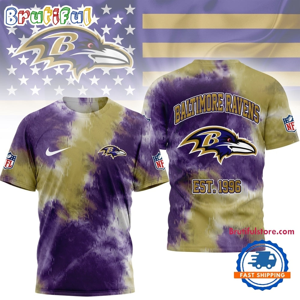 Baltimore Ravens NFL Sunday Legends Tie Dye 3D Shirt