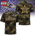 Baltimore Ravens NFL Veterans US Army Camo New Design 3D Shirt , Football New Design Shirt Hoodie T-Shirt